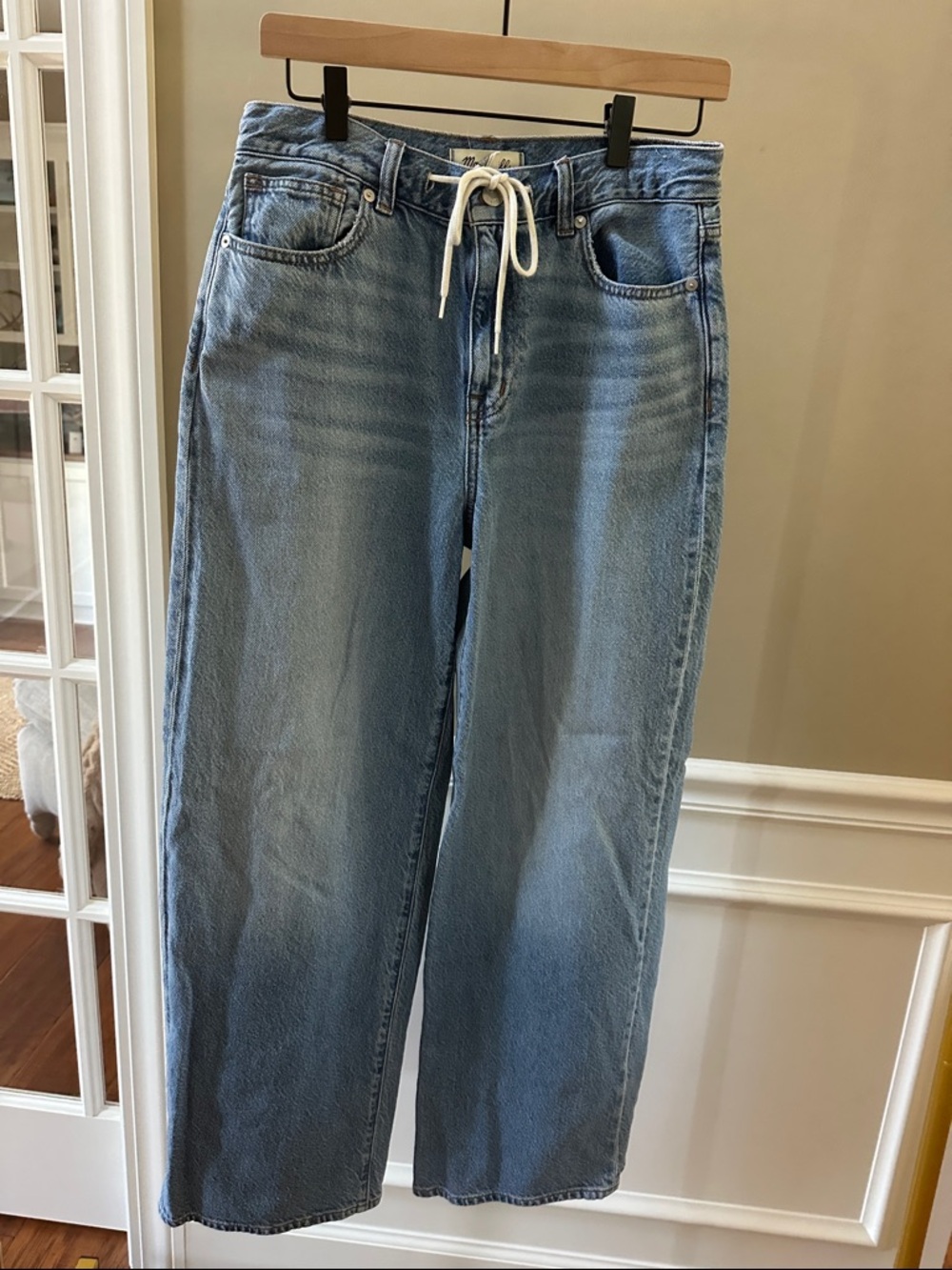 Madewell Light Blue Wide-Leg Jeans with Drawstring sz 26